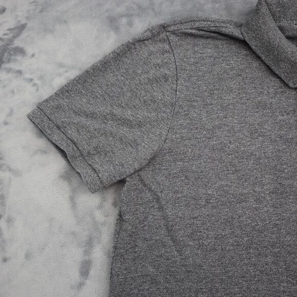 American Eagle Outfitters Shirt Mens M Gray Short Sleeve Button Logo Collar Polo - Picture 13 of 16